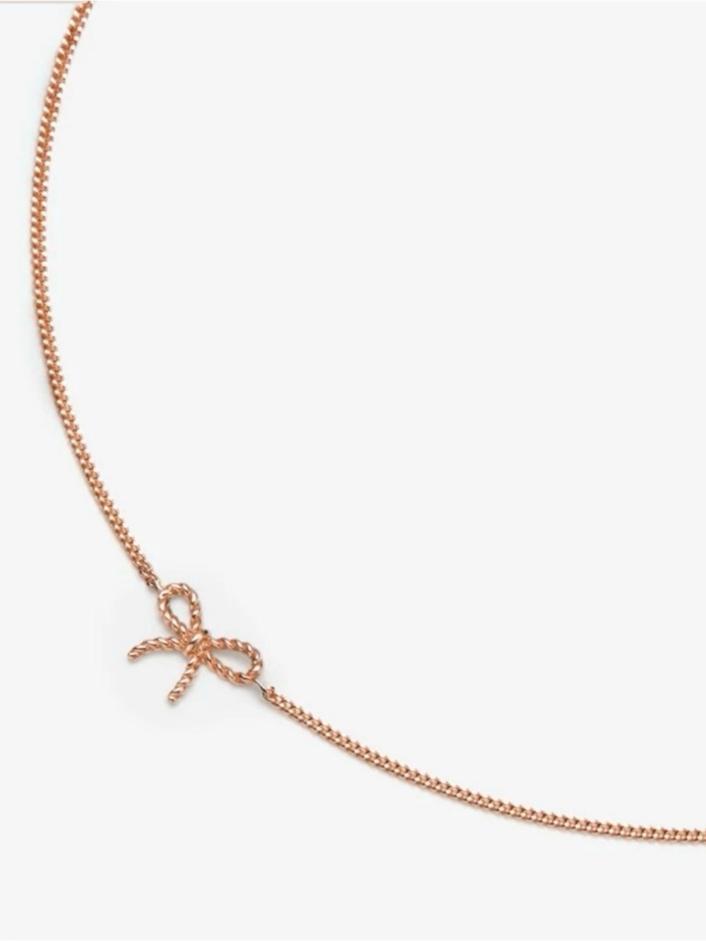 Adornmonde 14k Rose Gold Asher Bracelet Micro Bow Bracelet. New In Box 7”